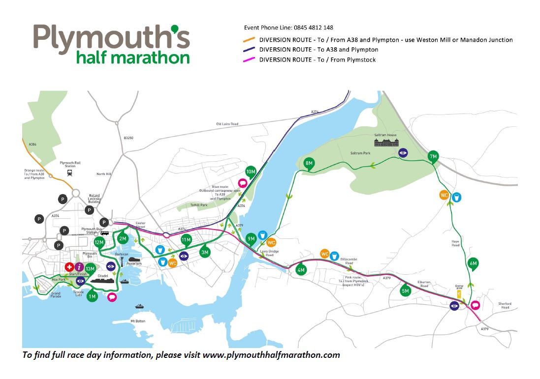 Plymouth Half Marathon Traffic and access information The Devon Daily